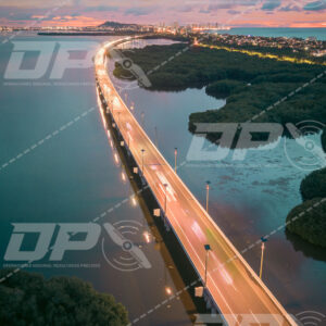 Viaducto de la Zona Norte de Cartagena al atardecer