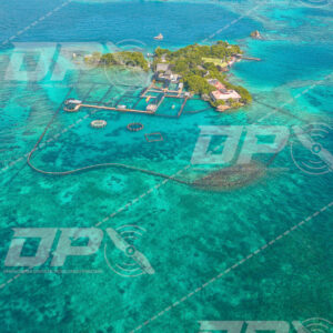 Oceanario de las Islas del Rosario rodeado por aguas turquesa del Caribe